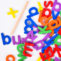Lowercase Wooden Spelling Game Colorful Alphabet Matching Game Hands-on Letter Puzzle Set Word Recognition for Early Learners, Children