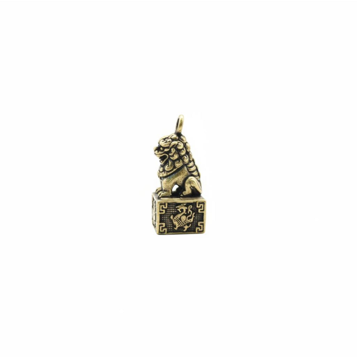 Solid and Long-Lasting Miniature Brass Seal Ornament Handmade Brass Creature Charm Detachable Buckle Chinese Good Luck Keychain Anti-Oxidation Finish for Collectors, Office, Car, Bag