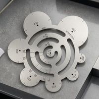 Leather Ruler Printed Markings Circle Drawing Template Silver Finish
