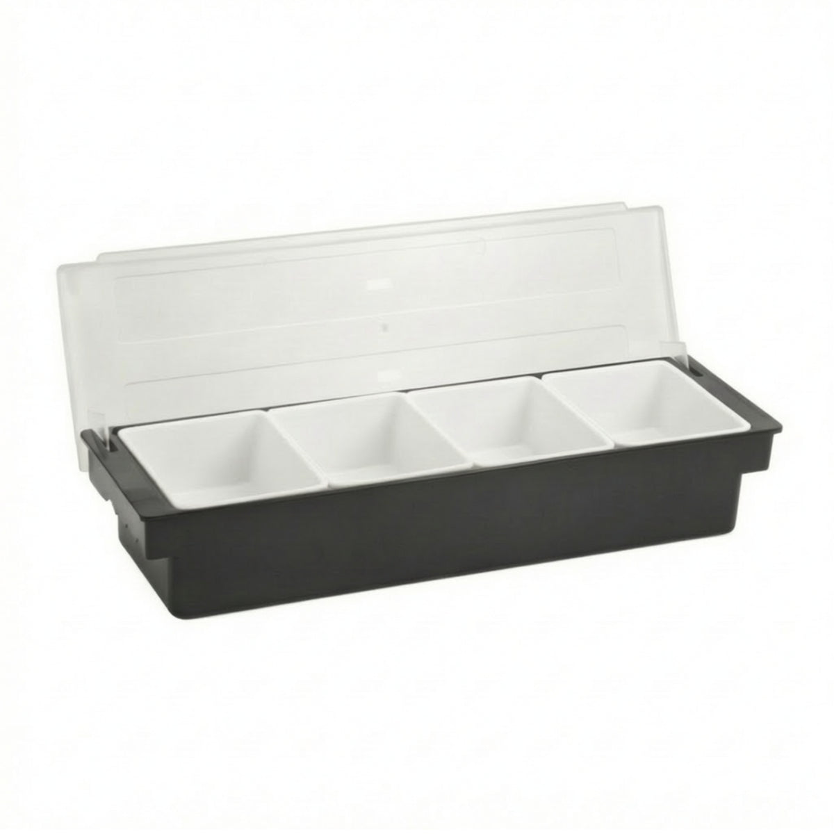 Multi-Compartment Condiment Tray with Removable Cups Compartmented Condiment Container with Lid Easy to Clean Garnish Tray with Compartments Detachable for Bartenders, Hosts, Bar Service, Ingredient Prep