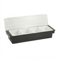 Multi-Compartment Condiment Tray with Removable Cups Compartmented Condiment Container with Lid Easy to Clean Garnish Tray with Compartments Detachable for Bartenders, Hosts, Bar Service, Ingredient Prep