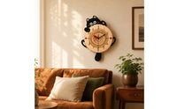 Cat-Shaped Wall Clock Whimsical Cat Clock Lovely for Living Room