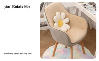 Upholstered Vanity Chair with Backrest Back Support Makeup Stool Soft Cushion