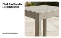 Minimalist design seat paded Sofa and Chair Group Modern Design Outdoor Furniture Weather-Resistant Patio Seating Thick Comfortable seat pads for residents, Business Owners, Garden, Terrace, Courtyard, waterfront