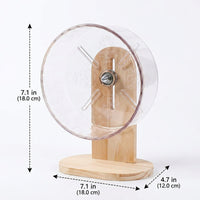 18cm Hamster Wheel and Nighttime Comfort Wheel, Silent Exercise Runner with Fixed Stand, Clear Firm Surface for Dwarf Hamsters and Mice