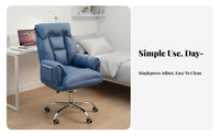 Padded Recliner with Footrest Comfortable for Long Sitting Reclining Desk Chair with Footrest Adjustable Height Ergonomic Design