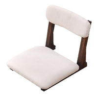 Japanese Style Backrest Chair for Tatami Bedroom, No-Leg Lounge Chair with Cushion, Bay Window Room Chair