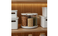 Rotating Grain Storage Box Food-Grade 6-Compartment Rice Dispenser
