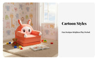 Cute Cartoon Designs creatureShaped Flipflip Sofa Foldable Design Convertible Foam Lounger Soft and Comfortable children's Furniture Ultra-Soft Material for Toddlers, Preschoolers, Parents, Playroom, Nursery, Rest Time, Reading Nook