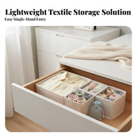 3 Pieces Compartmented textile Box Set Easy Assembly Drawer Divider adaptable