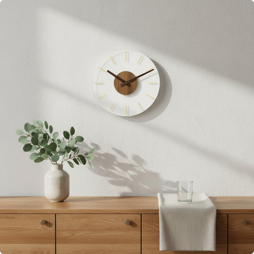 Minimalist Wall C-Clock Wooden Hands Home Decor Linear Markers