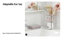 Cabinet Shelf Divider Transparent Design Bathroom Organizer for Vanity, Families