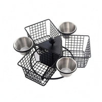 Four-Compartment Fry Basket Sturdy Food Server Rust-Resistant