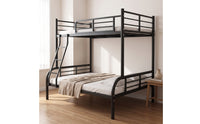 Bunk Bed Frame with Ladder Space-Saving Bunk Bed Metal Furniture for Teens, Families, Shared Bedroom, Dorm Room