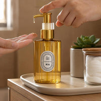 Golden Flat Shoulder Round PET Bottle with Pump Dispenser for Skincare and Cosmetics