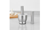 Stainless Steel Mortar and Pestle Set Heavy Duty Construction Stainless Steel Mortar and Pestle Non-Porous Surface Manual Garlic Crusher Bowl