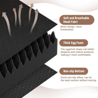 Egg Crate Chair Cushion with Breathable Mesh Cover and Anti-Slip Base