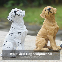 Hand-Painted Details Resin Dog Figurine Realistic Design Dog Figurine Cute Appearance for Bookshelf Display, Mantelpiece, Office Desk