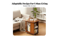 Rolling Dropflap Storage Trolley 360° Swivel Casters Home Furnishing