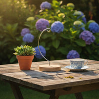 Ornament Hanger Stand Sturdy Desk Display Bracket Wood Base for Outdoor, Garden