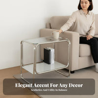 Clear Multi-Tier Table Minimalist aesthetic Nightstand Easy to Clean for Living Room