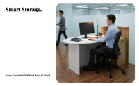 Single Person Office Desk Space-Saving Computer Table Modern Design Sturdy Construction for Bedroom