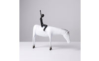 Horse Statue with Equestrian Figure Modern Horse Sculpture with Equestrian Figure Matte for Coffee Table