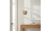 Gold Animal Head Wall Vase Lifelike Leopard Head Vase Decorative Wall Mount Flower Holder 3D for Entryway