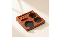 Tamper Station with Slots Wooden Espresso Accessory Organizer Multi-Slot