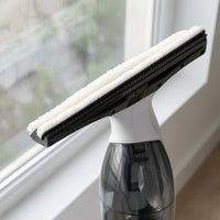 Transparent Tank Electric Window Cleaner Microfiber Cloth Window Vacuum Squeegee Rubber Blade Glass Cleaning Kit Curved Handle