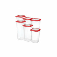 6 Pieces Airtight Food Storage Container Set Transparent Body for Refrigerator