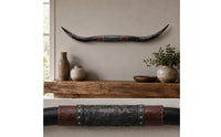 Bull Antler Wall Hanging Resin Craft Long Antler Skull Wall Hanging for Bar