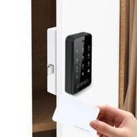 Concealed Mount Electronic Cabinet Lock Glossy Black Storage Security Rectangular Front Panel for Wardrobe