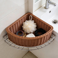 Fan-Shaped Storage Basket Multipurpose Triangular Shelf Organizer Long-Lasting
