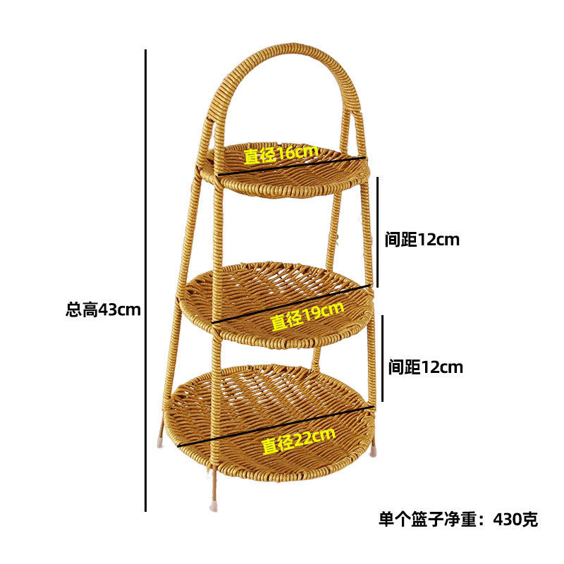 Yellow Weave 3-tier
