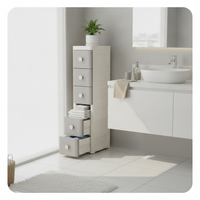 Slim Gap Storage Tower Waterproof Slim Utility Trolley debris-clearproof for Homeowners