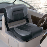 Boat Seat with Padded Backrest Portable Boat Seat with Backrest Low Profile for Boaters, Fishing Boats, Speedboats