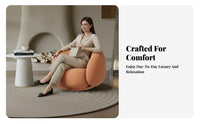 Rounded Tub Armchair Modern Design Accent Chair Soft Upholstery Luxurious Cushioning for Readers, Boutique, Living Room