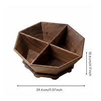 Nut and Fruit Tray Elegant Design Wooden Compartment Tray Multipurpose Household Storage for Living Room Table, Tea Time