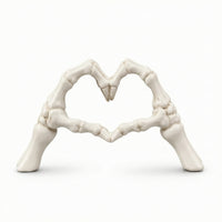 Skeleton Hands Forming a Heart Resin Skeleton Hand Sculpture Compact for Desk