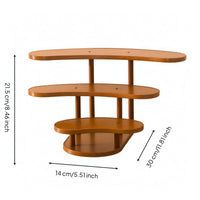 Three-Tier Display Stand Curved Stepped Display Riser Space-Saving for Vanity