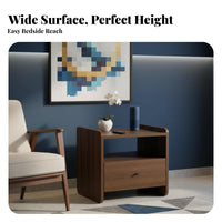2-Tier Transparent Stand Space-Saving Nightstand polished Rounded Corners