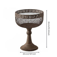 Decorative Iron Planter Bowl Shaped Pedestal Planter Raised Residence Style Decoration