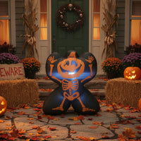 Halloween Skeleton Inflatable with Printed Bones Self-Supporting Skeleton Inflatable Compact Outdoor for Yard, Courtyard