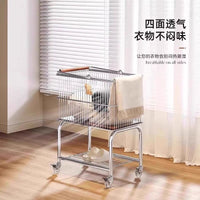跨境家用可移动脏衣篓卫生间大容量洗衣篮衣服收纳推车置物架批发