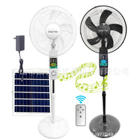 iSolfan Solar-Powered 3-in-1 Floor Fan with Bluetooth Speaker, 16 inch, EU Plug
