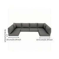 7-Piece Sofa Cushion Set PP Filling Home Padding Tie-Secured for Living Room