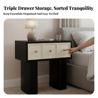 2-Drawer Bedside Table Minimalist Design 2-Drawer Nightstand Space-Saving