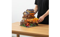 DIY Japanese Sushi Shop Kit Realistic Design DIY Wooden Sushi Restaurant Model with Furniture Japanese Restaurant Model Kit for Hobbyists, Adults