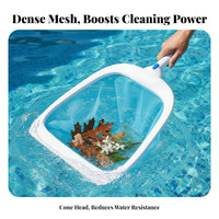 Pool Leaf Skimmer Net Sturdy Pool Enclosure Skimmer Net Heavy Duty Shallow Water Leaf Rake for Homeowners, Maintenance Swimming Pools, Ponds, Spas